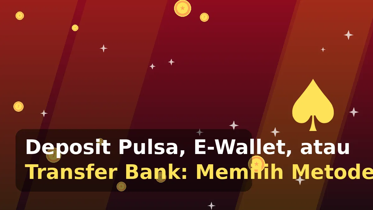 Deposit Pulsa, E-Wallet, atau Transfer Bank: Memilih Metode yang Tepat untuk Anda